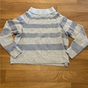 Free People Gray Striped Turtleneck Sweater